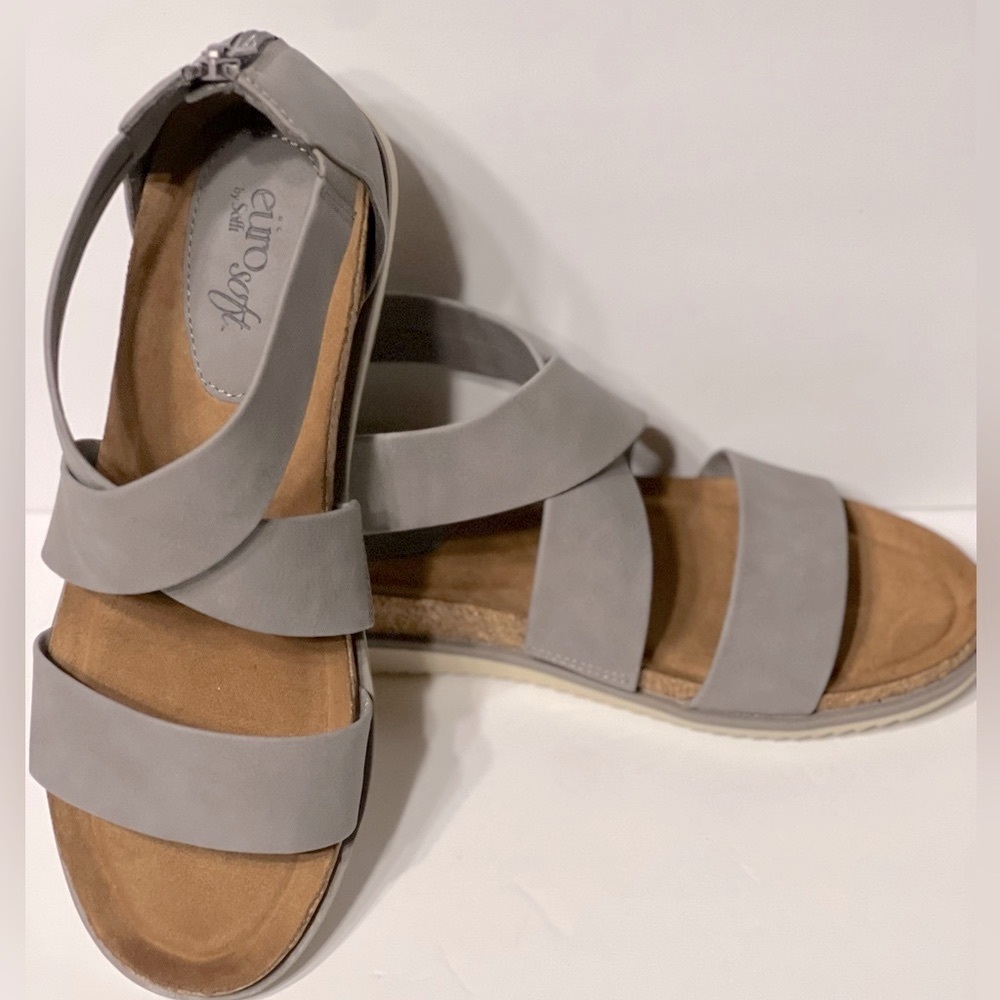 Womens Euro soft Grey Sandals by Sofft